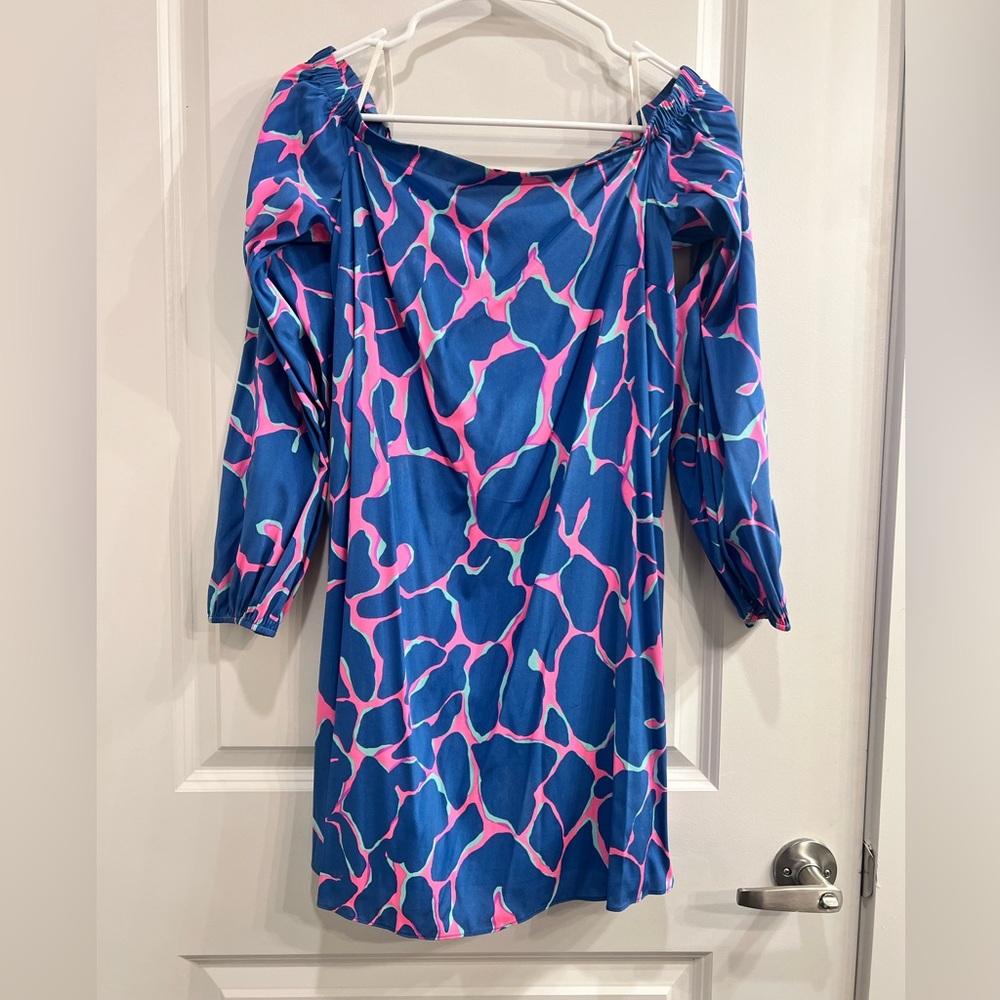Lilly Pulitzer silk off the shoulder dress size small